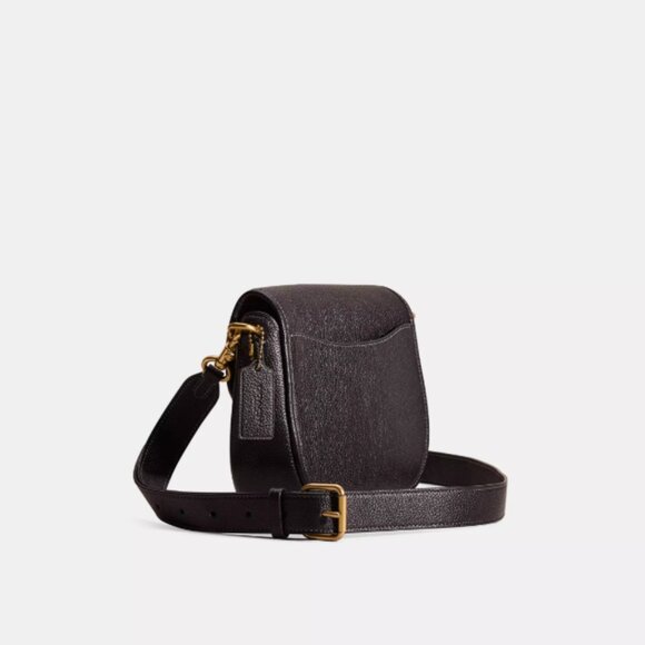 COACH Willow Saddle Bag Crossbody Black Two Straps - Picture 3 of 4